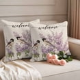 thumbnail image 2 of Lavender Bird Outdoor Waterproof Pillow Covers, Country Purple Garden Flowers Spring Decorative Square Throw Pillowcase Sofa Cushion Sham for Patio/Couch/Chair, 18"x18" 2 Pack, 2 of 8