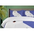 thumbnail image 4 of Ambesonne Owl Duvet Cover Set, Nocturnal Bird Animal Cartoon, 2-Calking, Violet Blue Coconut, 4 of 7