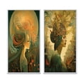 thumbnail image 2 of Designart "Retro Reverie Goddess in Dreamy Colors" Fashion Woman Framed Wall Art Set Of 2 - Glam Blue Gallery Wall Frame Set For Home Decor, 2 of 6
