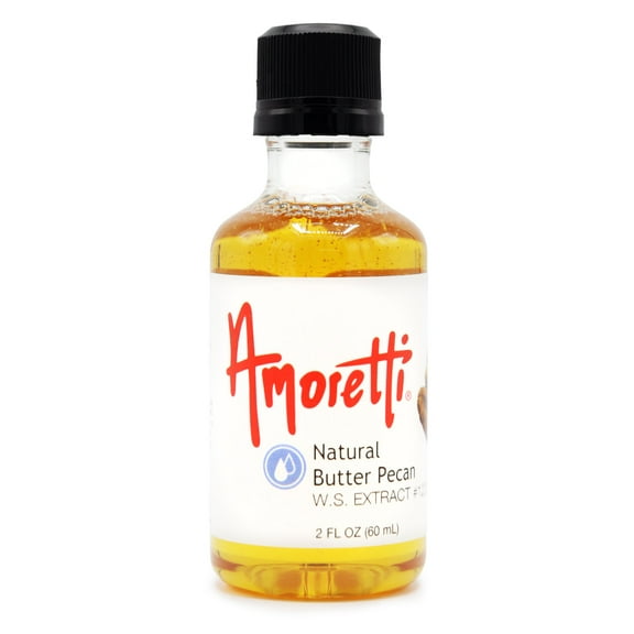 Amoretti - Natural Butter Pecan Extract Water Soluble 2 oz - Highly Concentrated & Perfect For Pastry, Savory, Brewing, and more, Preservative Free, Vegan, Kosher Pareve, Keto Friendly