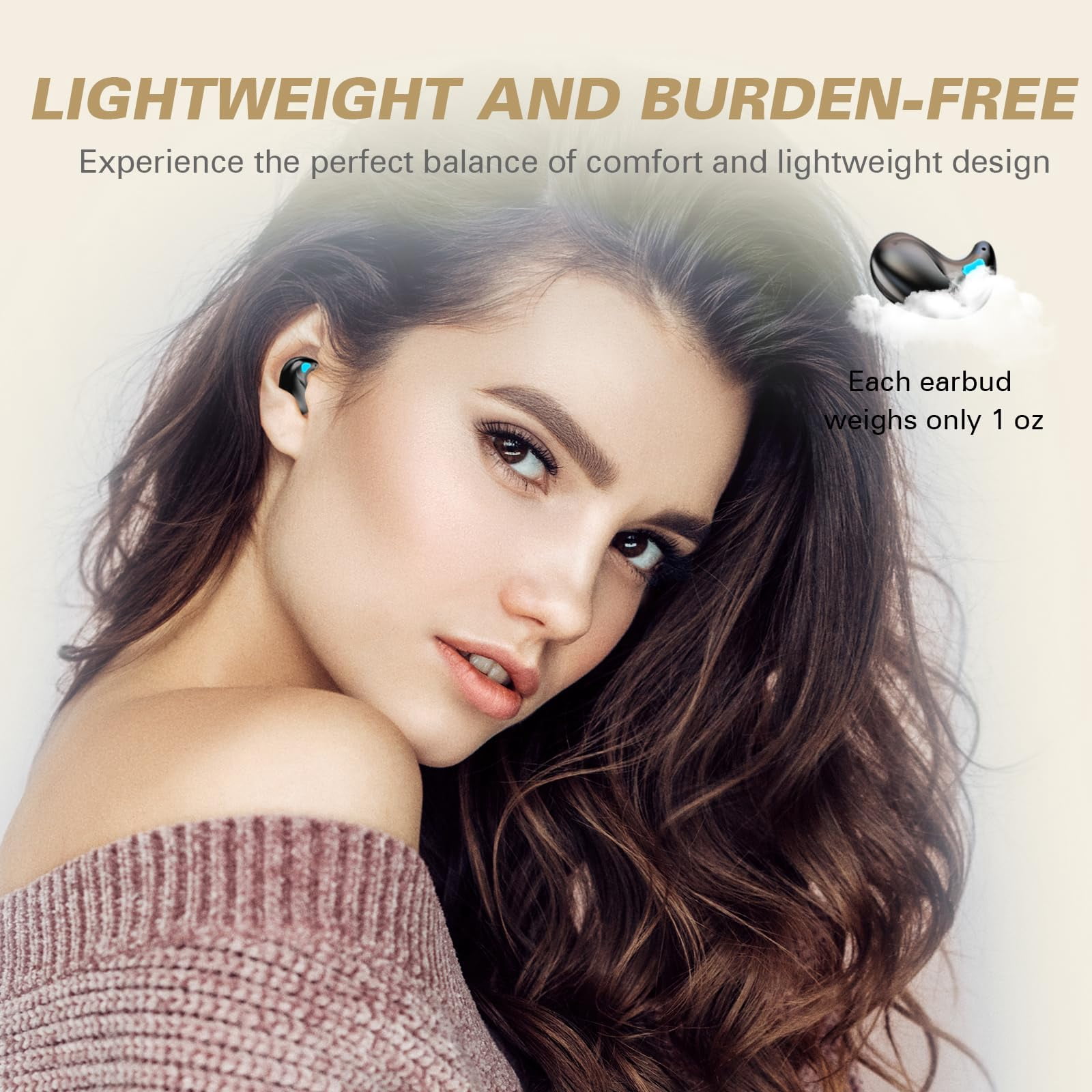 Invisible Sleep Wireless Earphone IPX5 Waterproof Thin Invisible Sleep Earbuds for Side Sleepers Sleep Ear Buds Smallest Tiny Small Mini Discreet Earbud for Sleeping Invisible Headphones