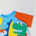 thumbnail image 5 of Gyratedream Toddler Boys 3 Pieces Swimsuit Set Dinosaur Bathing Suit Short Sleeve Rashguard with Hat UPF 50+, 5 of 7