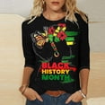thumbnail image 2 of Tnhcen Women's Black History Month Print Oversized 3/4 Sleeve Tops - Cultural Heritage Round Neck Casual Shirts S-5XL, 2 of 5