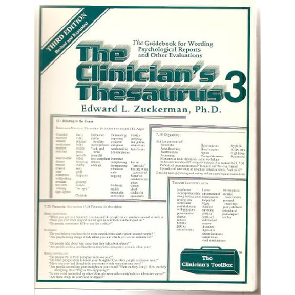 Pre-Owned Clinician's thesaurus 3: The guide for wording psychological reports and other evaluations (Clinician's toolbox) (Paperback) 0962228141 9780962228148
