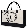 thumbnail image 2 of Bolso Compras Playa Con Letras Flores Lona en en Blanco Y Europeo Y Americano (C), 2 of 9