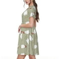 thumbnail image 2 of Gukieu Funny Chicken Print Women's Short Sleeve Dress, Elastic Waistband A-line with Pockets Summer Dress, Suitable for Daily Leisure, Work, Vacation, 2 of 6