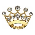 thumbnail image 2 of BalsaCircle 2" Metal Gold Rhinestones Crown Brooch Chair Sash Pin Party Events Reception Decorations Supplies, 2 of 8