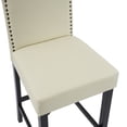 thumbnail image 5 of Christopher Knight Home Transitional 30.75" PU Upholstered Bar Stools with Solid Wood Frame, Beige, Set of 2, 5 of 11