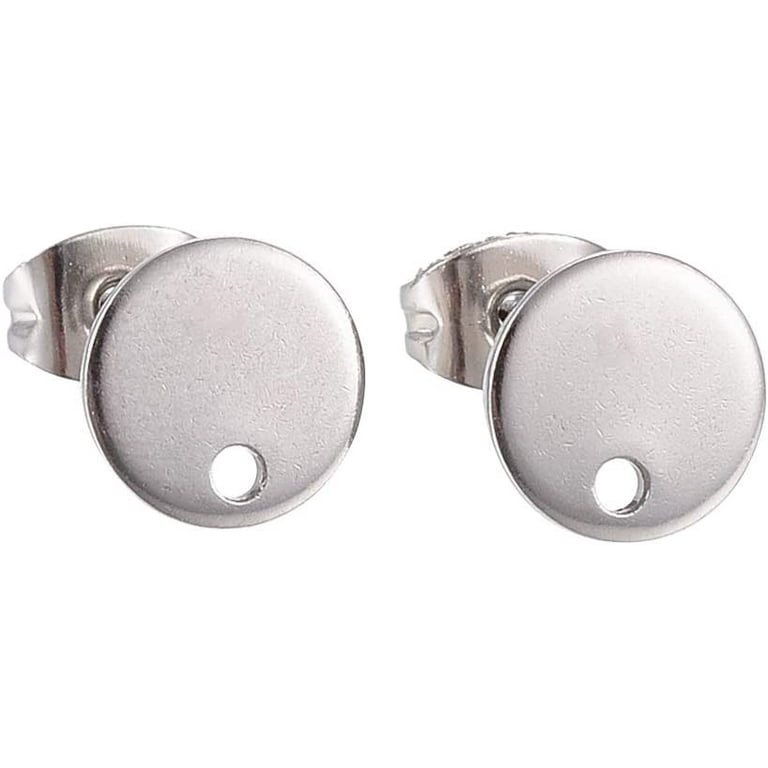 100pcs Stainless Steel Earring Hooks, Earring Finding - Stainless