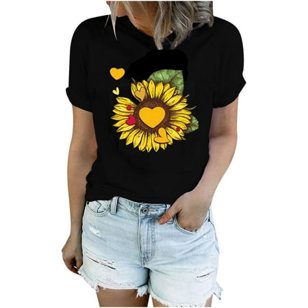 

Ziloco Short Sleeve V-Neck Blouses & Shirts Women s Casual Sexy Fashion Summer Round-Neck T-Shirt Printed Loose Short Sleeve Tops Blouse wo4716top Black Corset Top