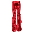 thumbnail image 5 of Landzoo One High Gloss Flared Pants Elegant Casual Trousers With Asymmetric Hem Wide Leg Bootcut Design For Stage Performance And Daily Wear Soft Beautiful Women's Casual Pants, 5 of 6