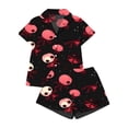 thumbnail image 5 of MuXiKeJi Clothes Halloween Pajamas Women,Halloween Pajama Women Set Ghost Pumpkin Print Short Sleeve Button Shirts Matching Shorts Set Cute Plus Size Pjs,Women Halloween pjs, 5 of 5