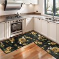 thumbnail image 3 of Kitchen Rugs Sets Of 2,Black White Flower Sunflower Pattern Anti Fatigue Kitchen Mat Rugs Non Slip Washable,Decorative Kitchen Floor Mats for Kitchen,Sink,Laundry,17"x47"+17"x47", 3 of 5