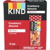 KIND Bars, Cranberry Almond + Antioxidants with Macadamia Nuts, Gluten Free, 1.4oz, 12 Snack Bars