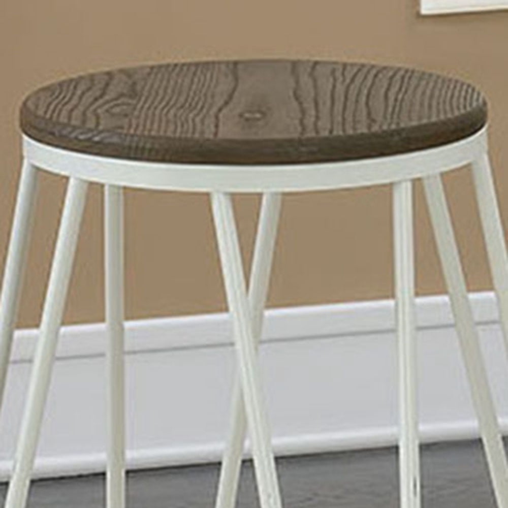 Furniture of America Tailor Industrial 26" Metal Bar Stools - Set of 2, White Metal Finish