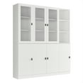 thumbnail image 7 of Modern Versatile Storage Cabinet Set, White 7-Door Bookcase Display Storage Organizer for Home Office Bedroom Living Room, 62.9"x12.2"x70.9", 7 of 7
