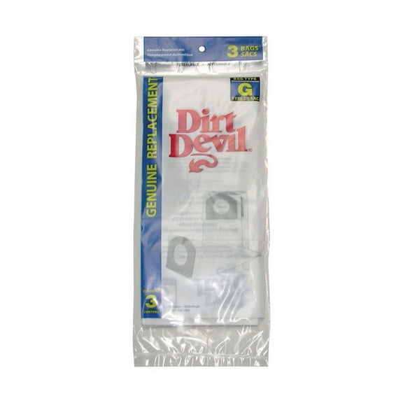 3 Royal Dirt Devil Style G Vacuum Bags, Genuine OEM Type