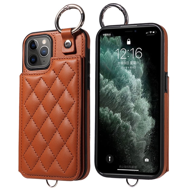 iPhone 11 PRO Case ,Card Slots Leather Wrist Strap Phone Cover for iPhone 11 PRO