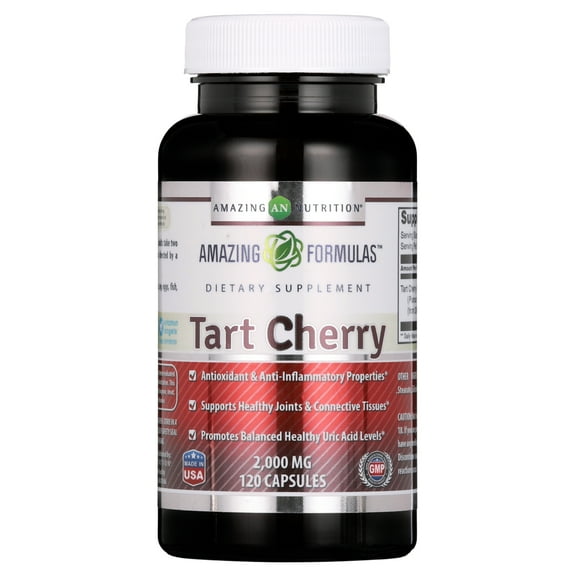 Amazing Formulas Tart Cherry 2000 Mg Per Serving 120 Capsules Supplement | Non-GMO | Gluten Free | Made in USA