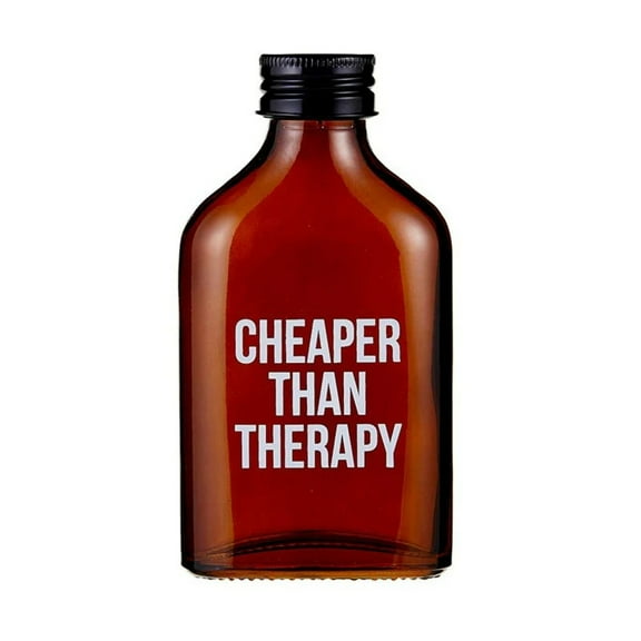 47th & Main Cheaper Than Therapy Amber Mini Flask | Glass