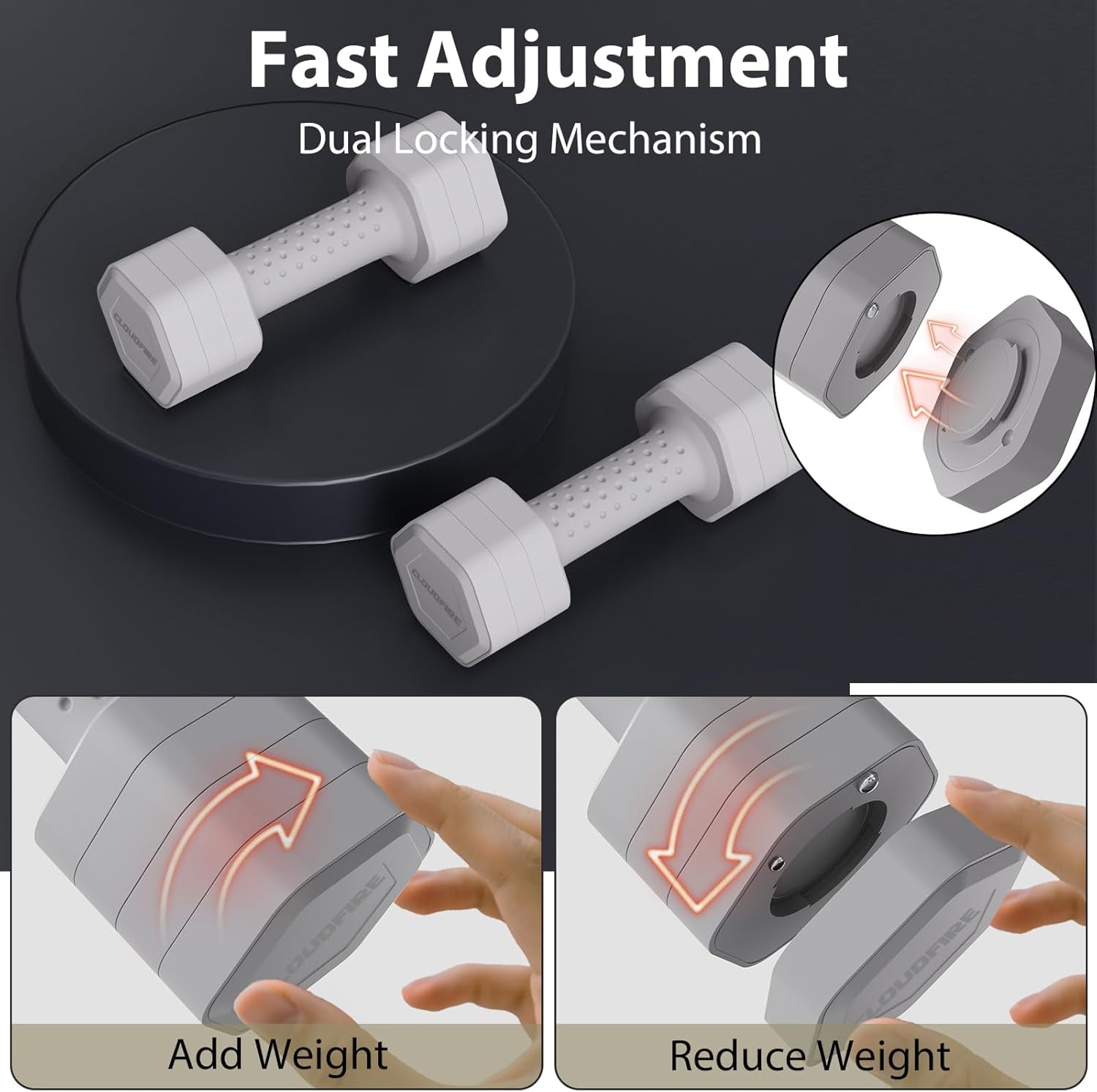 Adjustable Dumbbell Set of 2, 4 in 1 Free Weights Dumbbells Set, Hand Weights for Women at Home, 5 lb Dumbbells Set with Non-slip Comfort Handle for Home Gym Exercise Workout Training