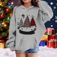 thumbnail image 5 of Tanghaowl Kids Sweatshirts Print Girls Hooded Sweatshirt Festive Kids Pullover Cozy Top Soft Casual Winter Wear Outfit Childrens Holiday Grey 7-8 Years, 5 of 5