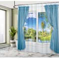 thumbnail image 5 of Ambesonne Summer Shower Curtain, Rural Lake River View, 69"Wx84"L, Slate Blue Green White, 5 of 5