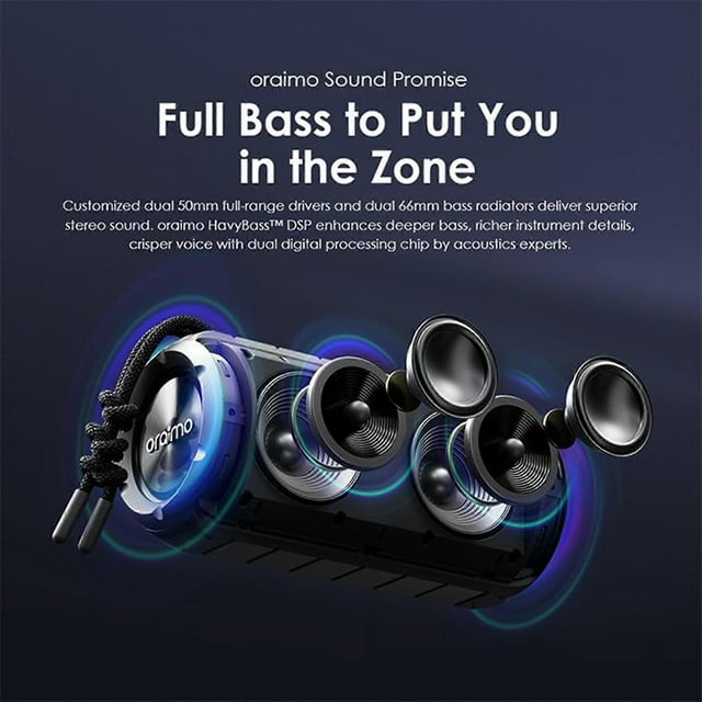 Oraimo OBS-53D Rover RGB Lights BT 5.3 Portable IPX5 Wireless Speaker