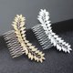 thumbnail image 2 of Nvzi Horquillas para el pelo de boda con flores para novias, peinetas con perlas de cristal, pinzas para el pelo, tocado, accesorios para el pelo de boda dorados, joyas - doradas, 2 of 5