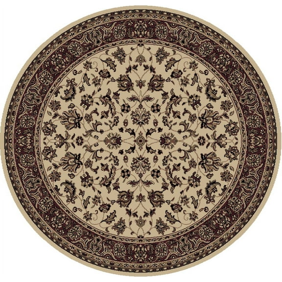 Radici Usa Castello Area Rug 953 Ivory Persian Bordered 5' 3" x 5' 3" Round