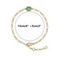 thumbnail image 4 of Pulsera de aventurina verde con piedra natural para mujer. Pulseras auténticas para mujer. Pulsera Figaro con cadena., 4 of 9