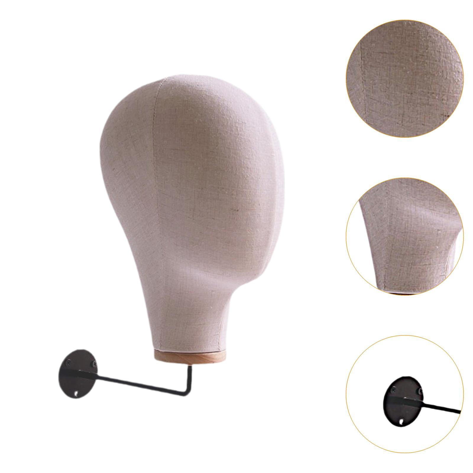EHJRE Manikin Head Head Display Display Hair Hats and Hairpieces Hat Display Head Linen Head with Hook for Hairdresser Training beige white