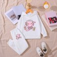 thumbnail image 2 of Gerichy Little Girls 2 Piece Outfit Cartoon Graphic Hoodie + Elastic Waist Long Pants Set Fall Winter Fashion Clothing 2T-7T, 2 of 4