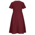thumbnail image 4 of Summer Dresses for Women under $10! Xqxayjr Women Summer Maxi Long Dresses V Neck Button Down Casual Flowy Fashion Cocktail Dress Short Sleeve Cotton Linen Trendy Beach Party Dresses, 4 of 9