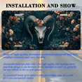 thumbnail image 3 of 1 Pcs 2D Flat License Plate Covers & Frames, Ram Skull with Flowers For Decorative Front, Waterproof For Decoration Aluminum License Plate Covers & Frames Cover For Men Women, 12" X 6", 3 of 7