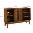 thumbnail image 3 of Hassch Farmhouse Buffet Cabinet, 47.3" Storage Cabinet with Sliding Doors and Open Shelves, Coffee Bar Cabinet, Credenza for Kitchen, Dining Room, Living Room, Easy Assembly, Walnut, 3 of 8
