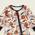 thumbnail image 4 of YDFCWXW Baby Girl Boy Halloween/Thanksgiving Long Sleeve Pumpkin/Turkey Romper Zipper Jumpsuit 0-12M (Beige, 6-12 Months), 4 of 4