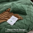 thumbnail image 3 of Flymme Queen Comforter Set with Sheets 7 Pieces Dark Green Bed in a Bag Queen Size Bed Set Soft Microfiber Pinch Pleat Bedding Set for All Season, 3 of 9