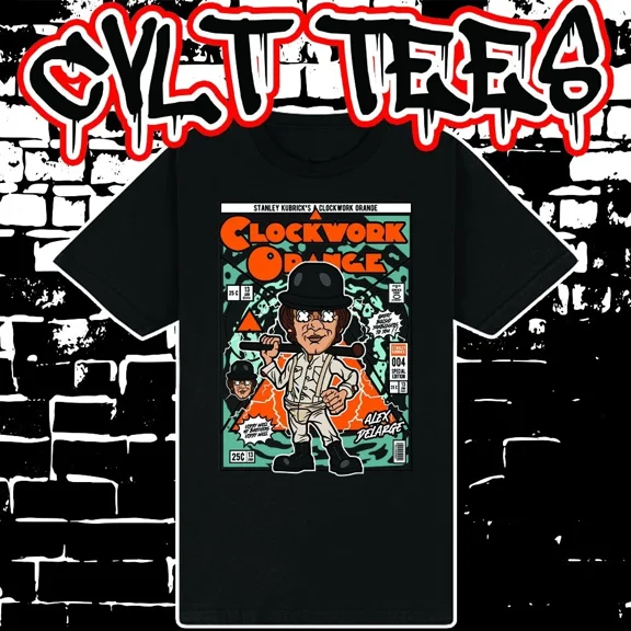 CLASSIC Alex From Clockwork Orange Comic Book Cover style Tee ~ 100% Cotton