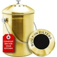 thumbnail image 5 of Epica Countertop Compost Bin with Lid, Odorless Composting Bin with Carbon Filters, 1.3 Gallon, Gold, 5 of 8