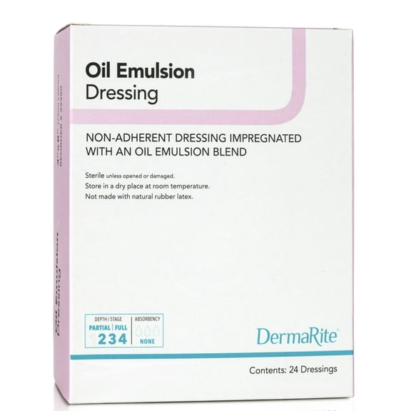 DermaRite Oil Emulsion Impregnated Dressing 3 x 3" Square Mesh Gauze 22330 50 Ct