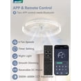 thumbnail image 2 of Ventilador de techo LEDIARY, 50 cm, luz regulable, 6 velocidades, color blanco, 2 of 8