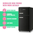 DEMULLER 3.5 CU.FT Mini Fridge 2 Door Compact Refrigerator 7 Adjustable