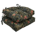 thumbnail image 1 of Blazing Needles 16-inch Rounded Back Chair Cushion, 16" x 16", Midnight Rosebud 2 Count, 1 of 1