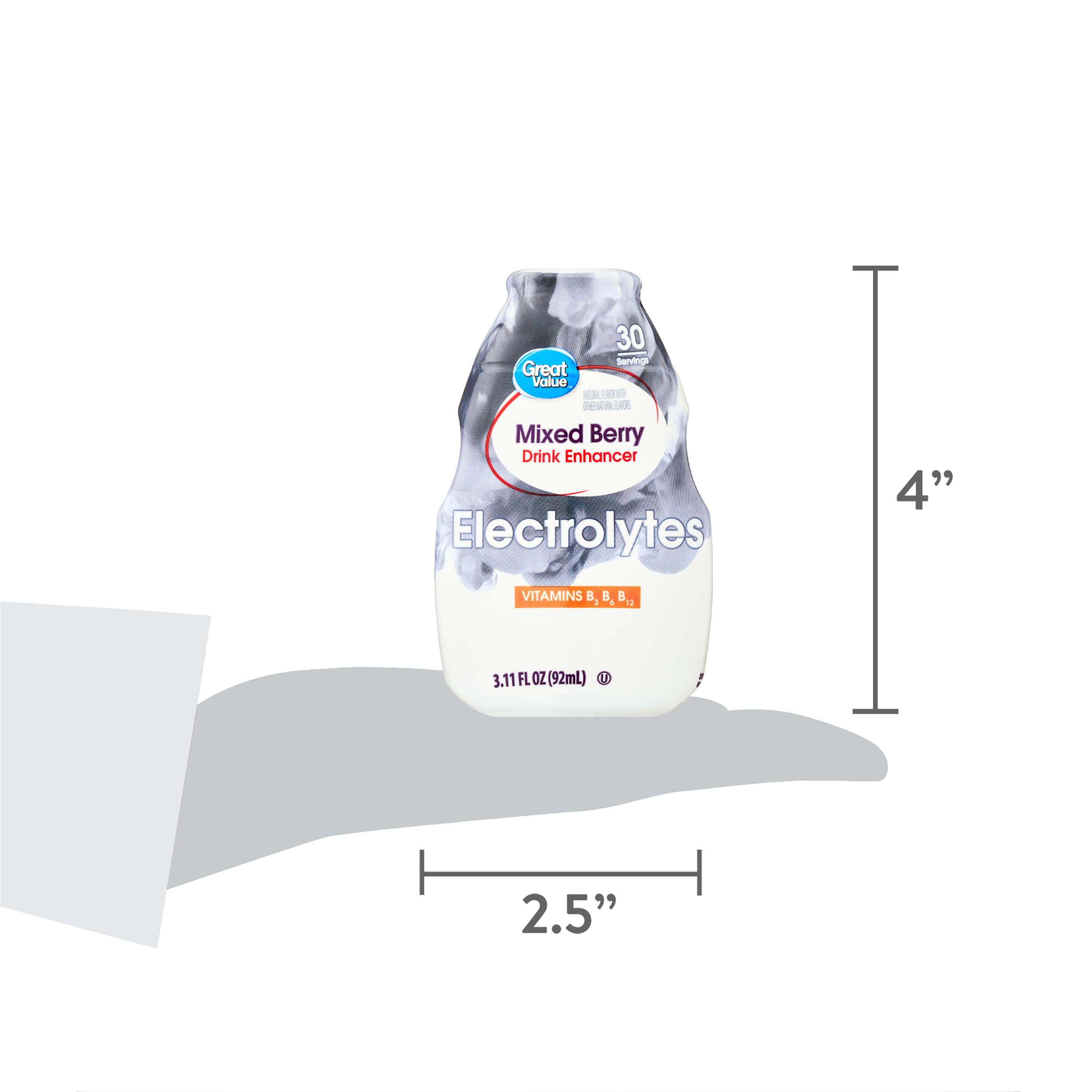 (2 pack) Great Value Mixed Berry Drink Enhancer Liquid, 3.1 fl oz