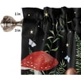 thumbnail image 4 of Mushroom Kitchen Curtains, 36 Inch Length, Spring Floral Rod Pocket Tier and Valances Set, Summer Botanical Night Moon Sky Black Farmhouse Window Curtains for Bedroom/Living Room, 4 of 6