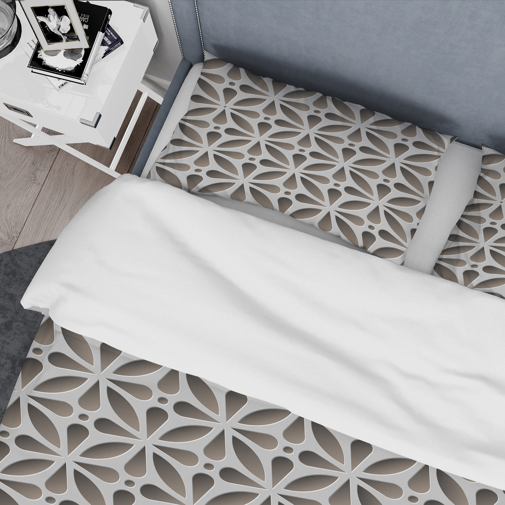 Designart 'Grey Abstract Pattern' Scandinavian Duvet Cover Set