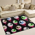 thumbnail image 2 of Coolnut Halloween Alien Eyeballs Lightweight Carpet Mats, 6'8" x 4'10" Area Soft Rugs Floor Mat Rug Home Decoration for Kids Room Living Room, 80"x 58", 2 of 6