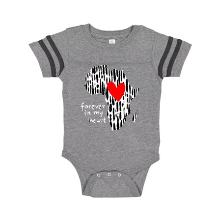 

Inktastic Black History Month Forever in My Heart Ink Print Africa Gift Baby Boy or Baby Girl Bodysuit