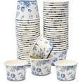 thumbnail image 4 of Gift Boutique 48 Count Blue Floral Treat Snack Cups 10oz Disposable Paper Cup Dessert Frozen Ices Bowls Spring Flowers for Birthday Party Supplies, 4 of 7